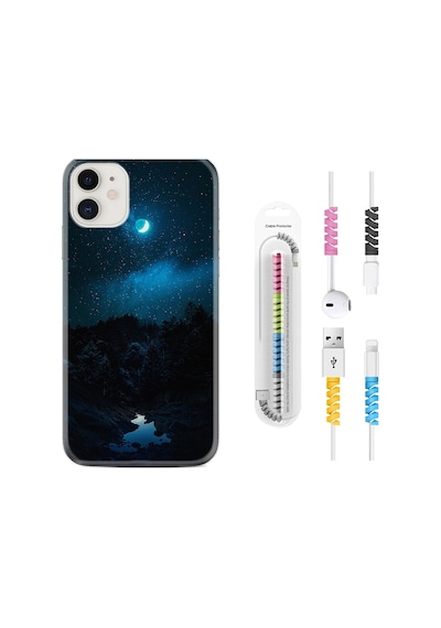 Apple Uyumlu iPhone 12 Kılıf Kablo Koruyuculu Gece 1633