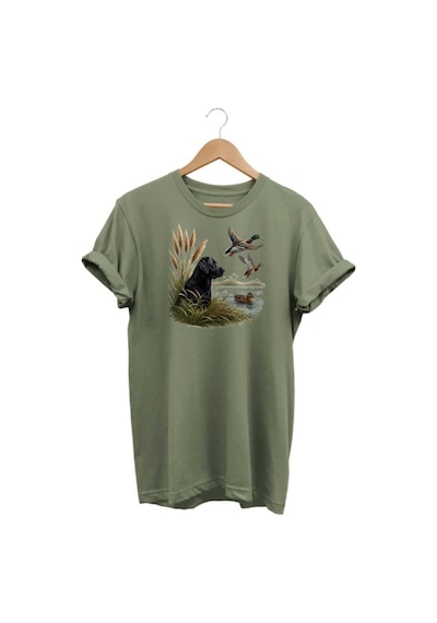 Widi Ördek Baskılı Haki T-shirt Haki Yeşil