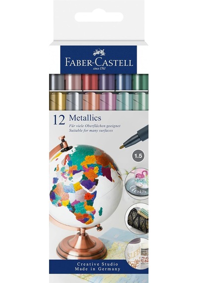 Faber-castell Metalik Markör, 12'li Set Çok Renkli