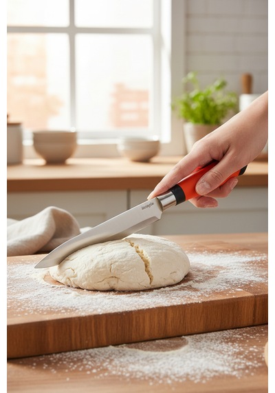 Chefline 5 Parça Turuncu Mutfak Bıçak Seti + 6lı Meyve Bıçağı Hediyeli Paslanmaz Çelik Turuncu