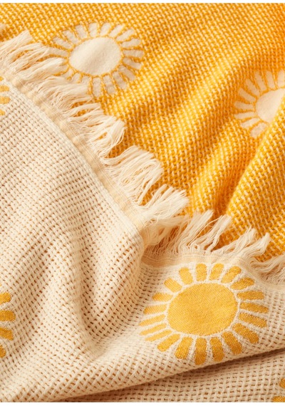 Bella Maison Sunny Pamuklu Çift Kişilik Yatak Örtüsü Sarı 200x220 Cm Sarı