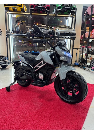 3-10 Yaş 12 Volt Akülü Motor Akülü Motosiklet Gri
