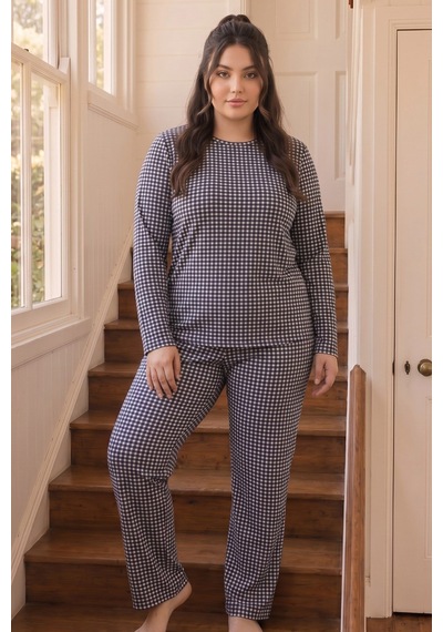 Siyah İnci Desenli Termal Kumaşlı Ultra Soft Yumuşak Büyük Beden Battal Boy Örme Pijama Takımı 26226709 Lacivert Siyah İnci Desenli Termal Kumaşlı Ultra Soft Yumuşak Büyük Beden Battal Boy Örme Pijama Takımı 26226709 Lacivert