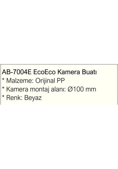 Altebox Kamera Montaj Buatı Eco Ab-7004e 13.5cm Beyaz Kapaksız  Pp