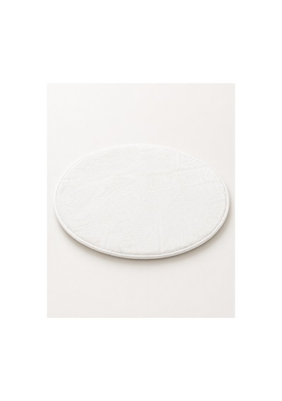 Toscana Peluş Kumaştan 70x70 Cm Kaydırmaz Tabanlı İthal Dekoratif Peluş Halı Beyaz Beyaz