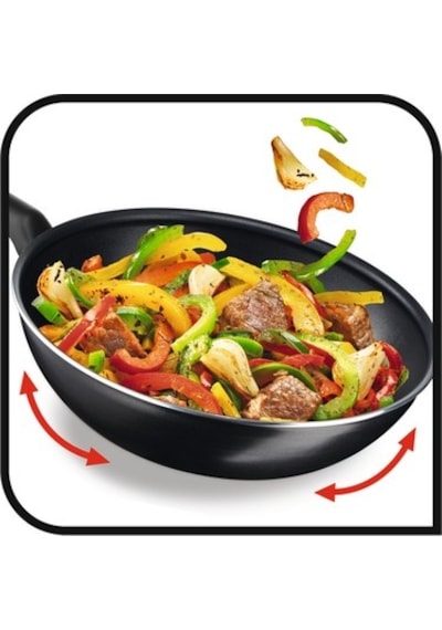 Difüzyon Tabanlı Wok Tava, 28 Cm Boyutunda, Yüksek Kalite Açık Bej