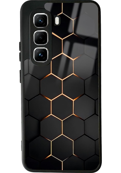 İnfinix Hot 50 Pro Yellow Carbon Tasarımlı Glossy Telefon Kılıfı Çok Renkli