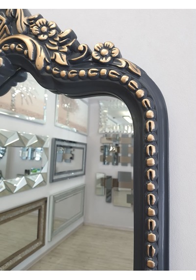 Ayna Denizi Princess Great Anthracite Gold Model Antrasit Altın Renk Dekoratif Boy Aynası Antrasit - Altın