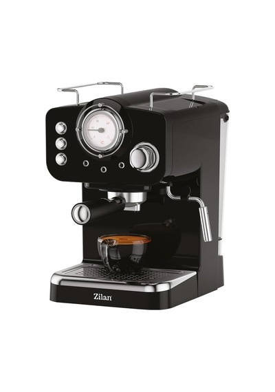Zln2991 Retro Espresso Kahve Makinesi Espresso-cappiccino-latte 15 Bar Basınç Süt Köpürtücü 1.25l 1100w Siyah Çok Renkli