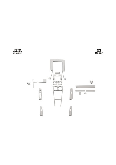 Ford Ranger Torpido Kaplama 2006-2010 23 Parça Alüminyum
