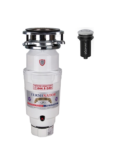 Terminator Standard Çöp Öğütücü. Pnomatik Düğmeli.Montaj Dahil