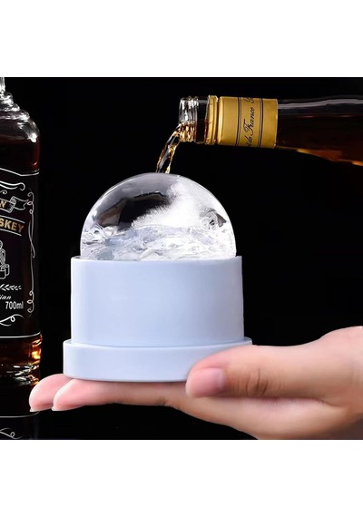 Eski Moda Viski Bardakları, 4'lü Set 2 Kristal Bourbon Bardağı, 2 Yuvarlak Büyük Buz Topu Kalıbı Hediye Kutusu Diğer