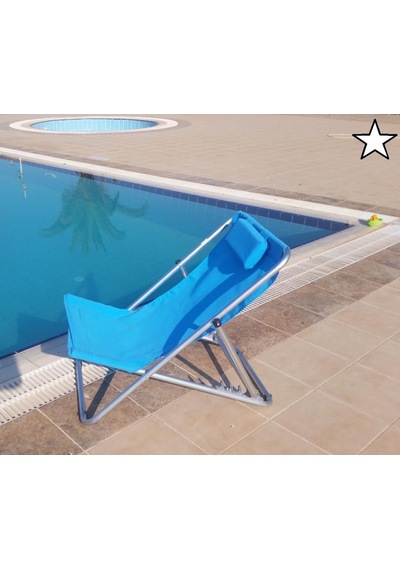 Depolife Kademeli Ayarlı Katlanır Balkon Bahçe Plaj Deniz Havuz Şezlong