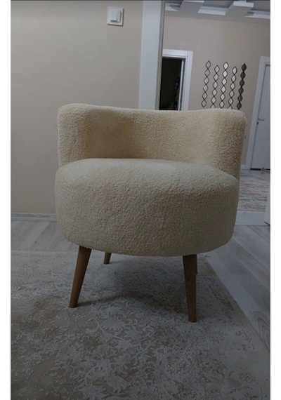 Çay Seti Tekli Koltuk, Berjer Salon, Balkon, Ofis Krem