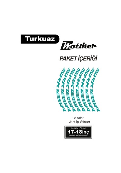 Rks Qj Motor Srk 125r Motosiklet Jant İçi Sticker Etiket Modeli Turkuaz