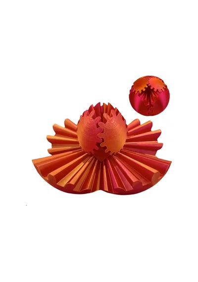 3d Baskılı Dişli Top Pla Malzeme, Stres Giderici Dönme Oyuncağı, Taşınabilir Spinner Küre Turuncu