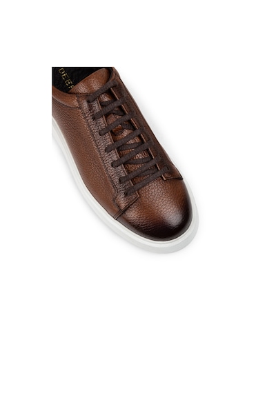 Deery Hakiki Deri Taba Rengi Erkek Sneaker Ayakkabı - 01954Mtbae01 Taba
