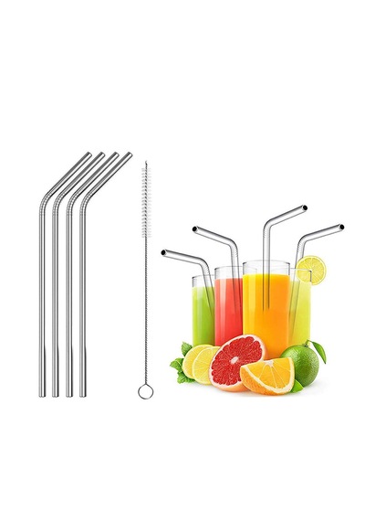 4 Adet Isıya Dayanıklı Cam Pipet Ve 1 Adet Pipet Temizleme Fırçası 5'li Set Şeffaf