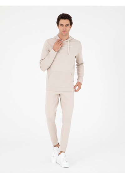 Cacharel Bej Jogger Fit Paçası Lastikli Pamuk Karışımlı Eşofman Altı