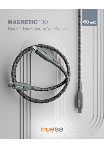 Truebo MagneticPro Dayanıklı Şarj Ve Veri Kablosu