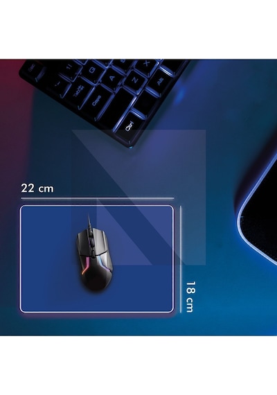MP05 - 22x18 Small Mavi Gaming Mousepad Ev, Ofis, Oyun
