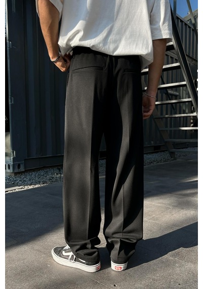 Flaw Smart Casual Siyah Kumaş Pantolon-siyah Siyah