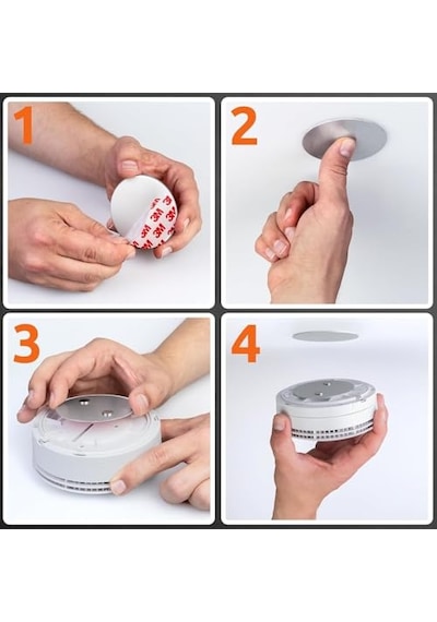 Mıknatıslı 50mm Çap Duman Dedektörü Montaj Aparatı, Mıknatıslı Yapışkan Pedler, Hızlı Ve Güvenli Montaj, Delme Veya Vida Yok, Yangından Korunma, Montaj Aracı 1 Adet/x-sense Dedektörler İle Uyumlu