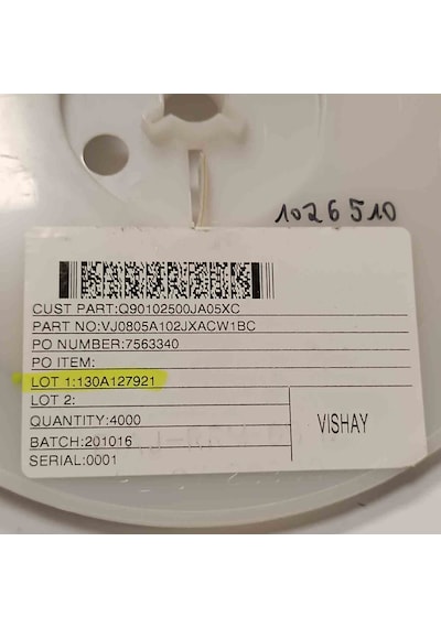 Vj0805a102jxacw1bc 1nf 50v 805 Vıshay Smd Seramik Kondansatör 500 Adet