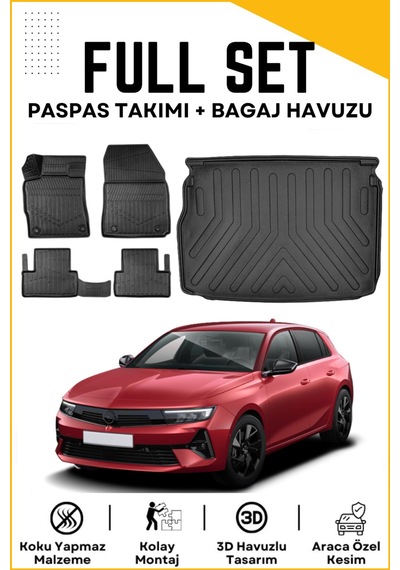 Opel Astra L 2024 Model Üst Birebir Uyumlu Bagaj Havuzu+paspas Seti