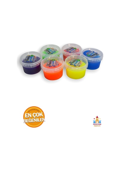 Ele Yapışmaz Neon Slime Seti 1080 Gr - 6 Renkli Slaym Keyfi Turuncu