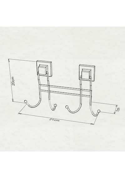 Tekno Tel Ef-252 Krom 4'lü Askı Bornozluk Yapışkanlı/vidalı Deliksiz Metal Banyo Havluluğu Krom