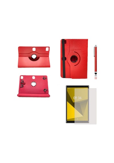 Vorcom S12 Uyumlu Kılıf 360 Dönerli Unıversal Standlı Kılıf + Nano Ekran Koruyucu + Kalem Arka Kapak
