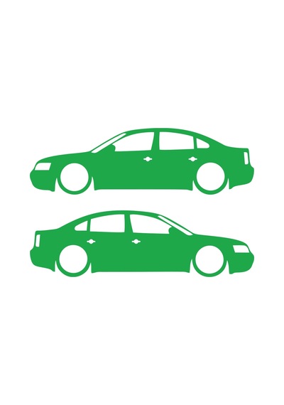 Basık Passat Sticker 17x17 Cm Yeşil