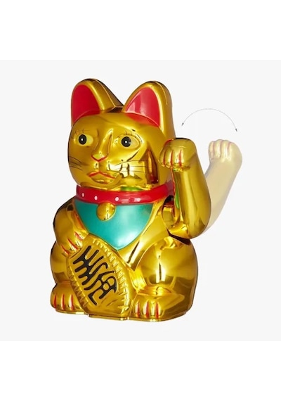 Altın Rengi Şanslı Kedi Çok Renkli