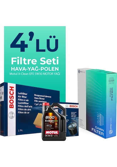 Bosch BMW 7.40 Dizel xDrive Filtre Bakım Seti Motul Motor Yağlı (2012-2015) 4 Lü