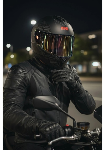 Gıvı 50.x Snake Mat  1 Renkli 1 Şeffaf Vizörlü Motosiklet Kask İridyum Vizör + Şeffaf