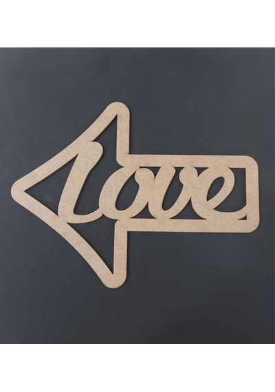 Ahşap Love Yön Işareti 30X22Cm