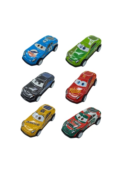 Cars Şimşek Mcqueen Metal Spor Araba Seti Çek Bırak Cars Oyuncakları 6 Lı