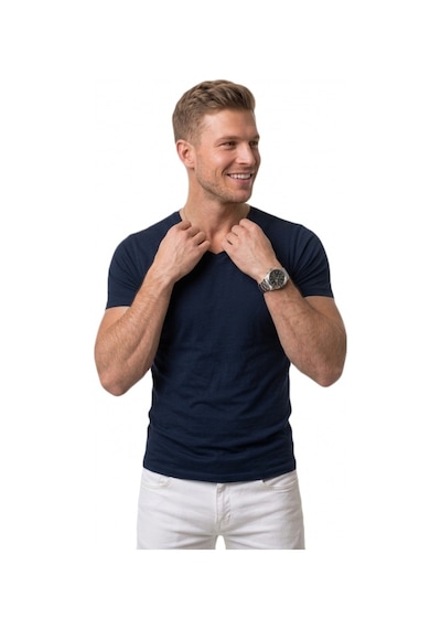 Deepsea Lacivert V Yaka Slim Fit Erkek Tişört 1801165 Lacivert Deepsea Lacivert V Yaka Slim Fit Erkek Tişört 1801165 Lacivert