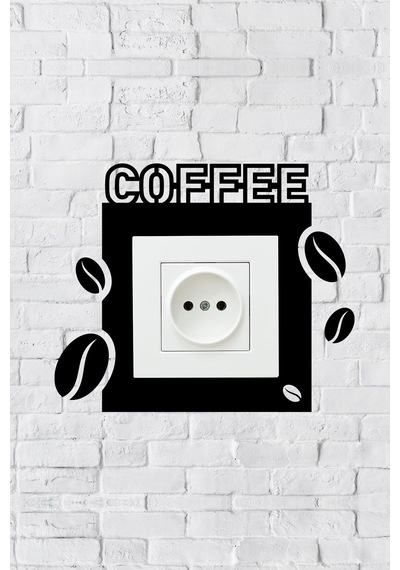 Coffee Kahve Tasarım Priz Çerçevesi İç Ölçü 8,4x8,4 Cm Dekoratif Priz Süsü - Kahve Kosesi