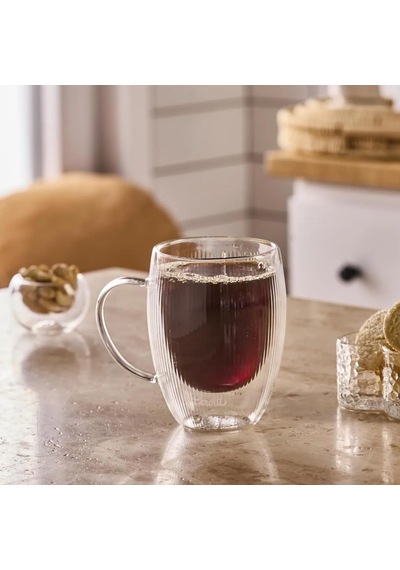 Lineo Çift Cidarlı Kupa 350 Ml Beyaz - Çok Renkli