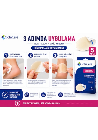 Hidrokolloid Topuk Bandı 5 Adet Su Geçirmez Topuk Koruyucu Nasır Ve Su Toplamasına Karşı Koruma
