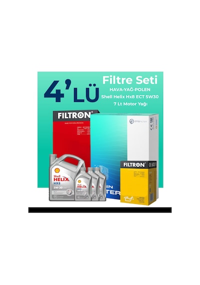 Filtron Mercedes C200 Dizel Filtre Bakım Seti Shell Motor Yağlı (2014-2018) 4 Lü