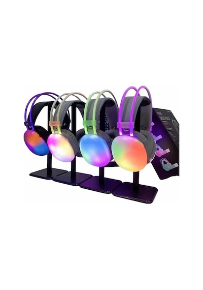 Rgb Işıklı Yüksek Ses Kaliteli Kablosuz Kulak Üstü Bluetooth Kulaklık Mh-hs3618-4223
