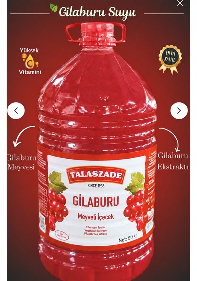 Talaszade Gilaburu Suyu 5 L X 2 Adet - Şeker İlavesiz Koruyucu İçerir - Güven Bitkisel