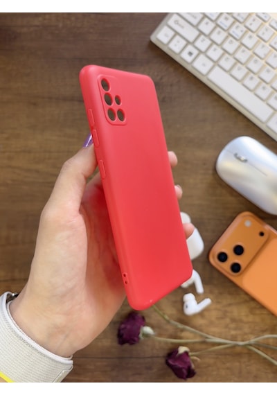 Samsung Galaxy A51 Uyumlu Kamera Korumalı Darbeye Dayanıklı Renk Atmayan Fab Silikon Kılıf Kırmızı