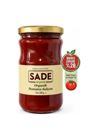 Sade Organik Domates Salçası 650 Gr