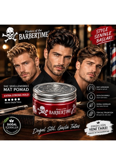 Barbertime No:2 Red Pomad Wax 150 ML
