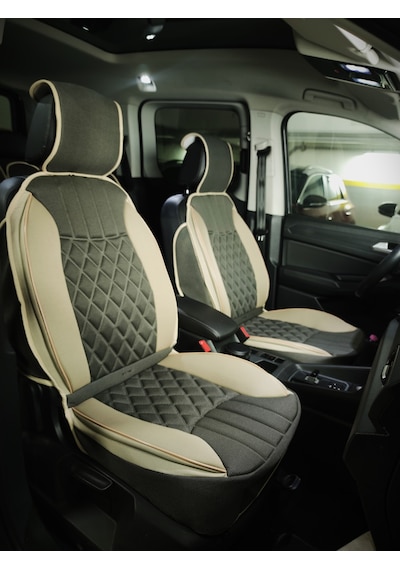 Ford Escort Lüx Oto Koltuk Minderi Ön Arka 5'li Set Elegance Serisi Koyu Bej