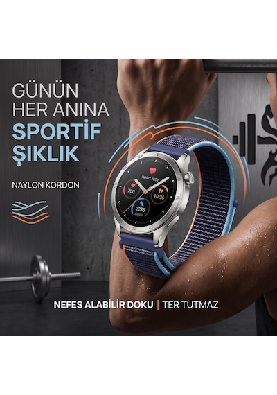 Caseonn Xiaomi Mi Watch Kordon Hasır Kumaş Nylon Kayış Rose Pink